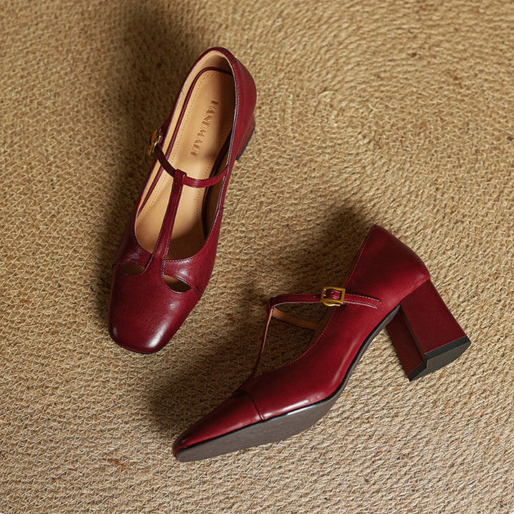 Alysa | Zapatos de Tacón de Piel Genuina