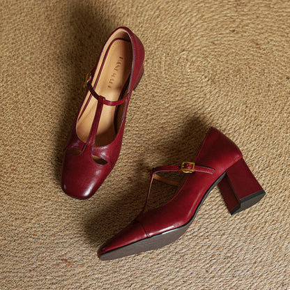 Alysa | Zapatos de Tacón de Piel Genuina