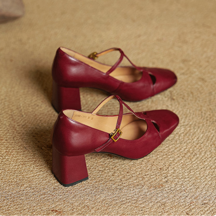 Alysa | Zapatos de Tacón de Piel Genuina