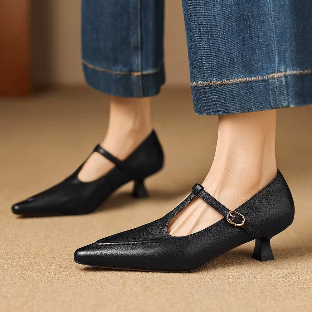 Tirea | Zapatos de Tacón de Piel Genuina