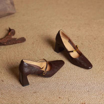 Maela | Zapatos de Tacón de Piel Genuina