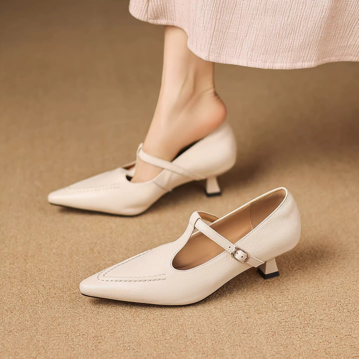 Tirea | Zapatos de Tacón de Piel Genuina
