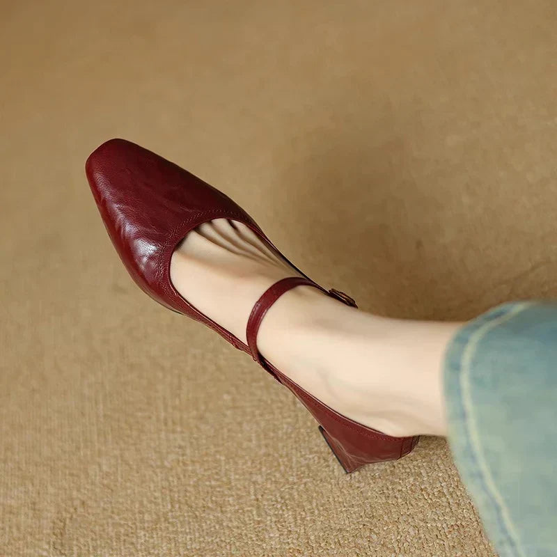 Bella | Zapatos de Tacón de Piel Genuina