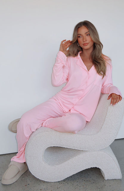 ELENA - Conjunto de Pijama con Camisa y Pantalón Ancho