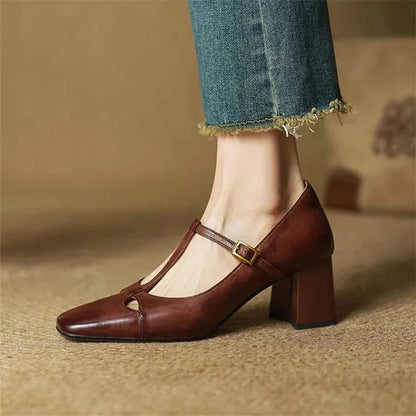 Alysa | Zapatos de Tacón de Piel Genuina