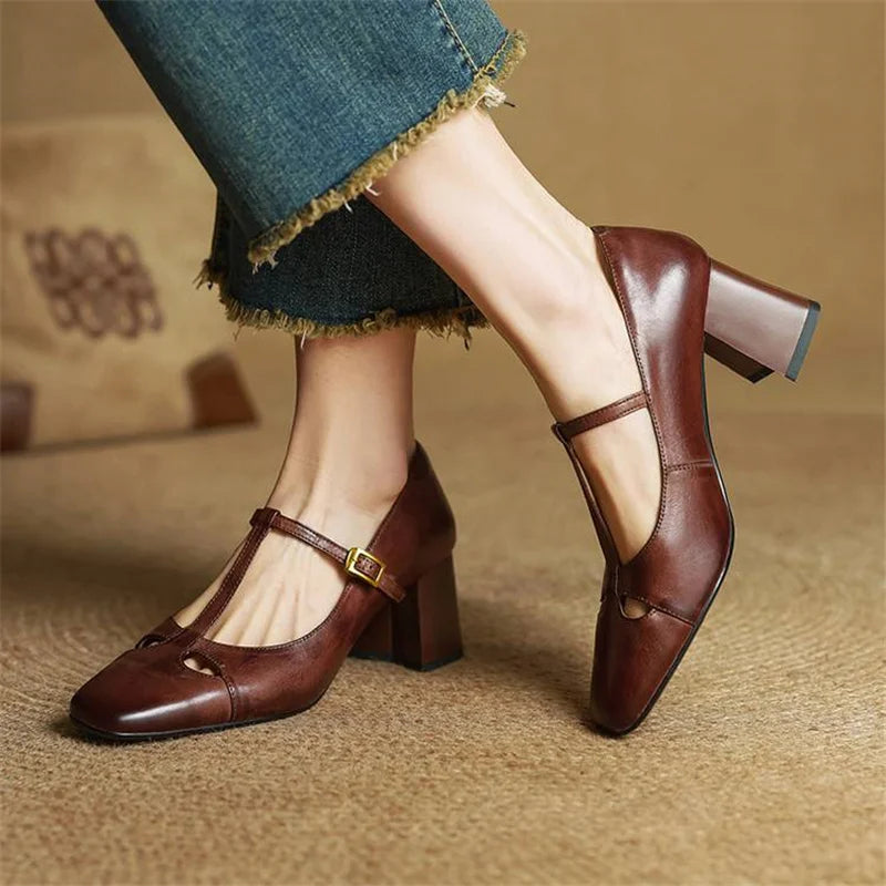 Alysa | Zapatos de Tacón de Piel Genuina