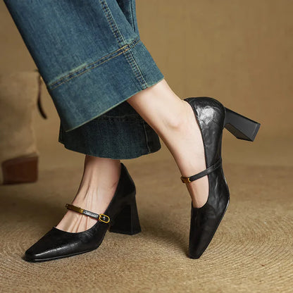 Maela | Zapatos de Tacón de Piel Genuina