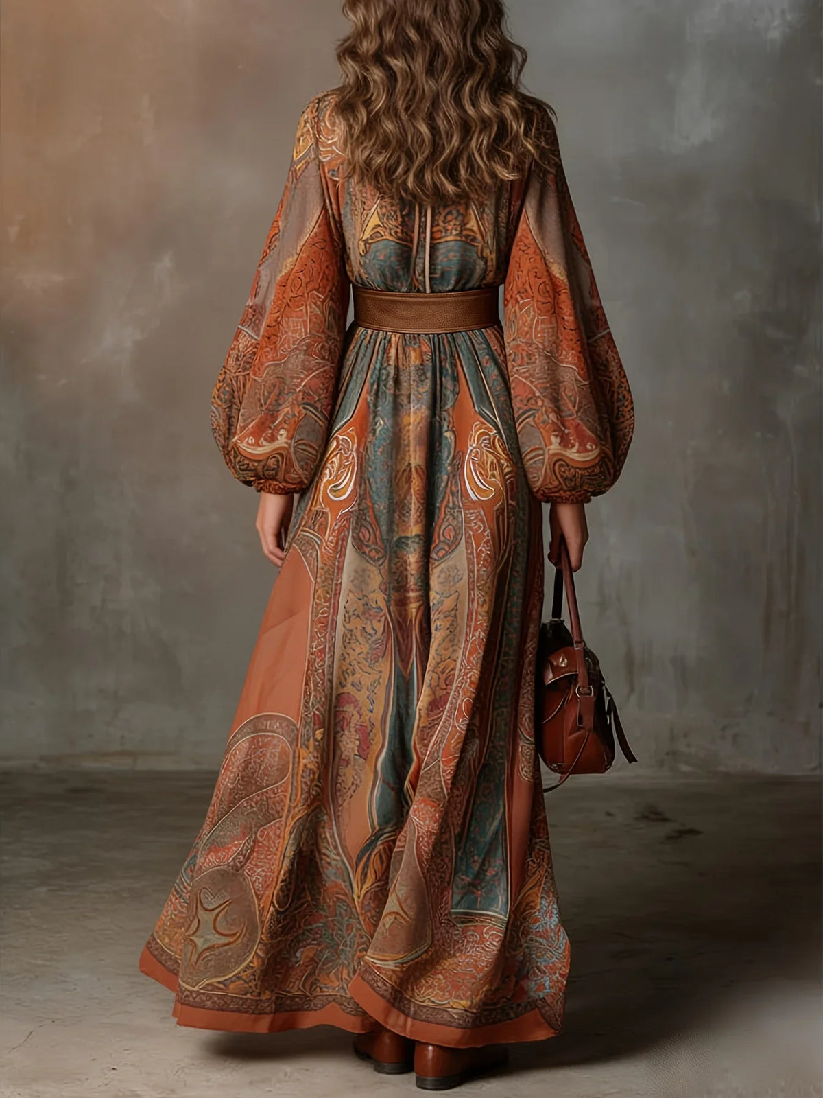 Serena | Vestido boho con estampado y cinturón