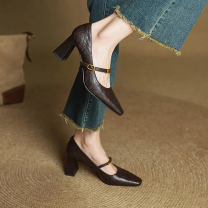 Maela | Zapatos de Tacón de Piel Genuina