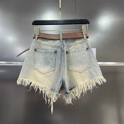Maya - Pantalones cortos vaqueros con flecos