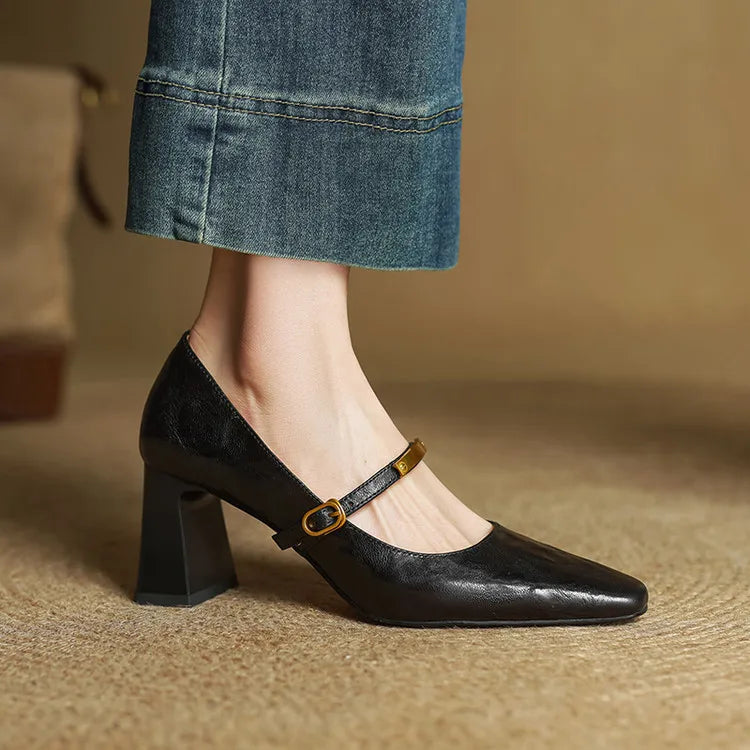 Maela | Zapatos de Tacón de Piel Genuina