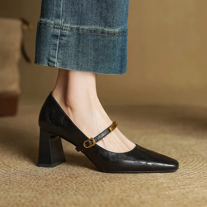 Maela | Zapatos de Tacón de Piel Genuina
