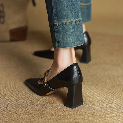 Maela | Zapatos de Tacón de Piel Genuina