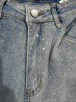 Soraia - Vaqueros denim con pedrería para mujer