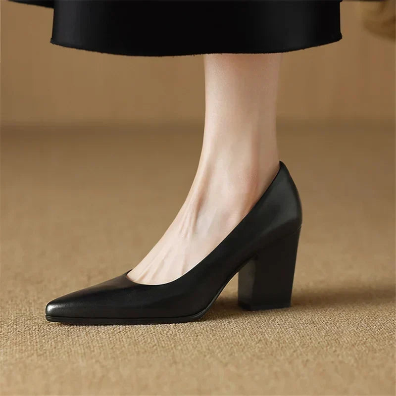 Zella | Zapatos de Tacón de Piel Genuina