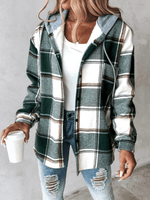 SARAH - Sobrecamisa de Cuadros con Capucha