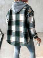 SARAH - Sobrecamisa de Cuadros con Capucha