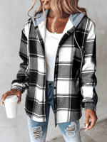 SARAH - Sobrecamisa de Cuadros con Capucha