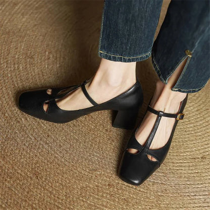 Alysa | Zapatos de Tacón de Piel Genuina