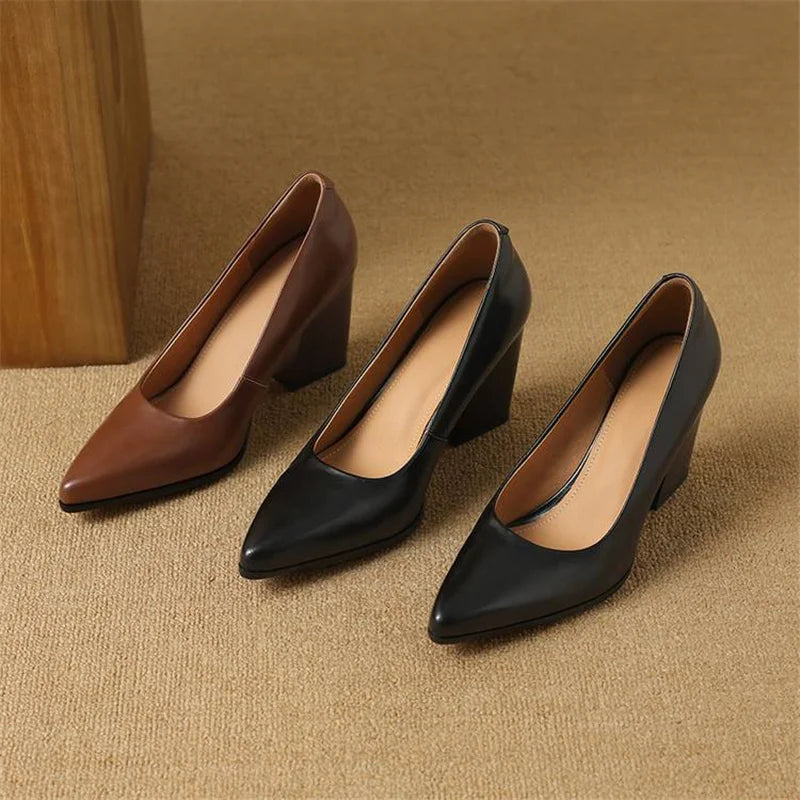 Zella | Zapatos de Tacón de Piel Genuina