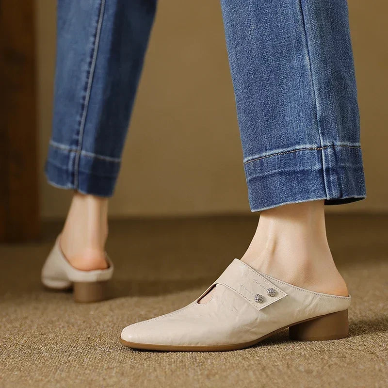 Olga | Zuecos de Piel Genuina