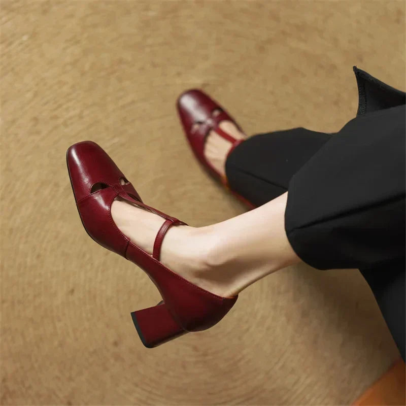 Alysa | Zapatos de Tacón de Piel Genuina