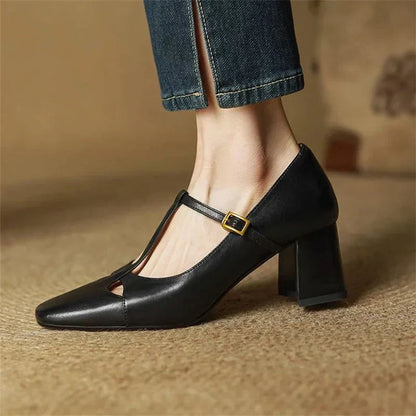Alysa | Zapatos de Tacón de Piel Genuina