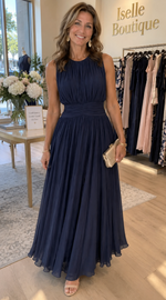 INOL | Vestido Maxi Sin Mangas con Cintura Fruncida