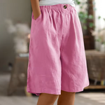 Hana | Pantalones Cortos de Lino con Cintura Elástica