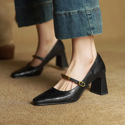 Maela | Zapatos de Tacón de Piel Genuina