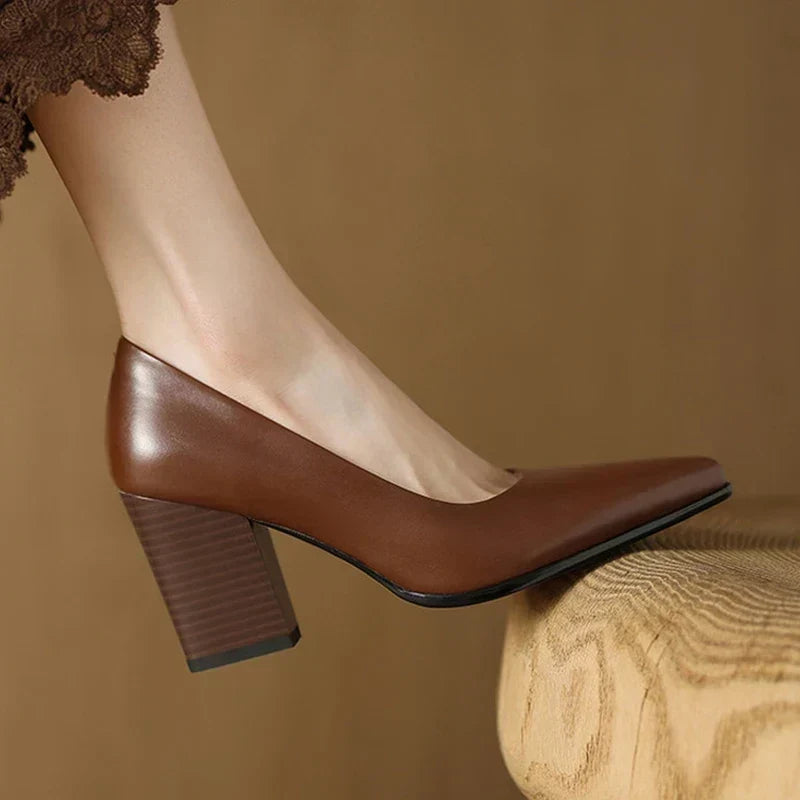 Zella | Zapatos de Tacón de Piel Genuina