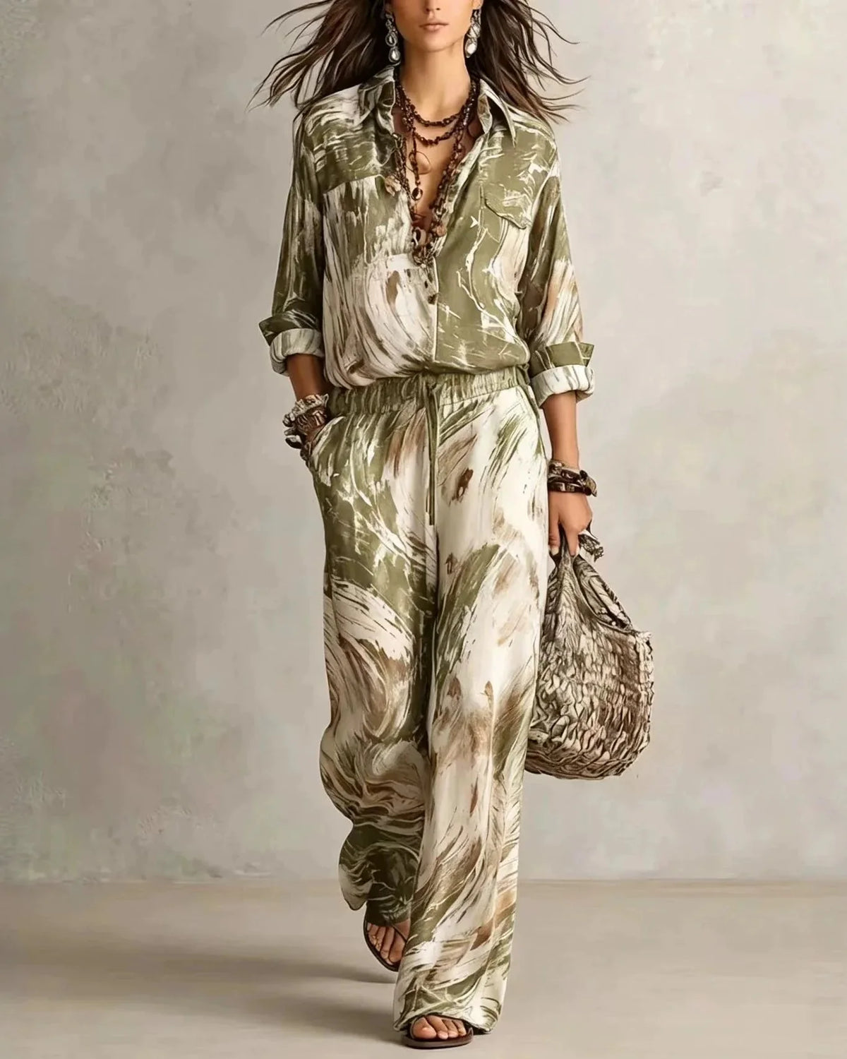 Vittoria | Conjunto chic con cárdigan cruzado