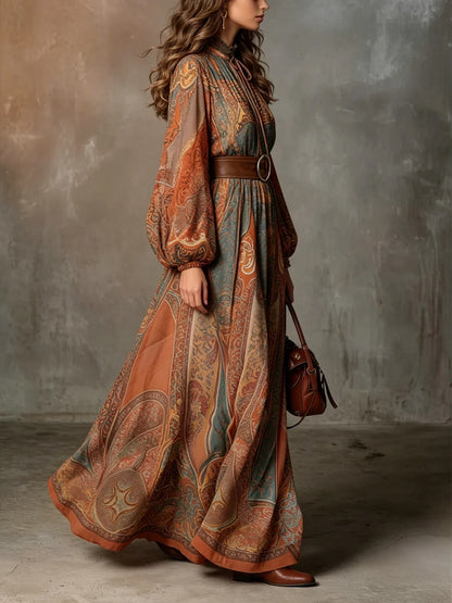 Serena | Vestido boho con estampado y cinturón