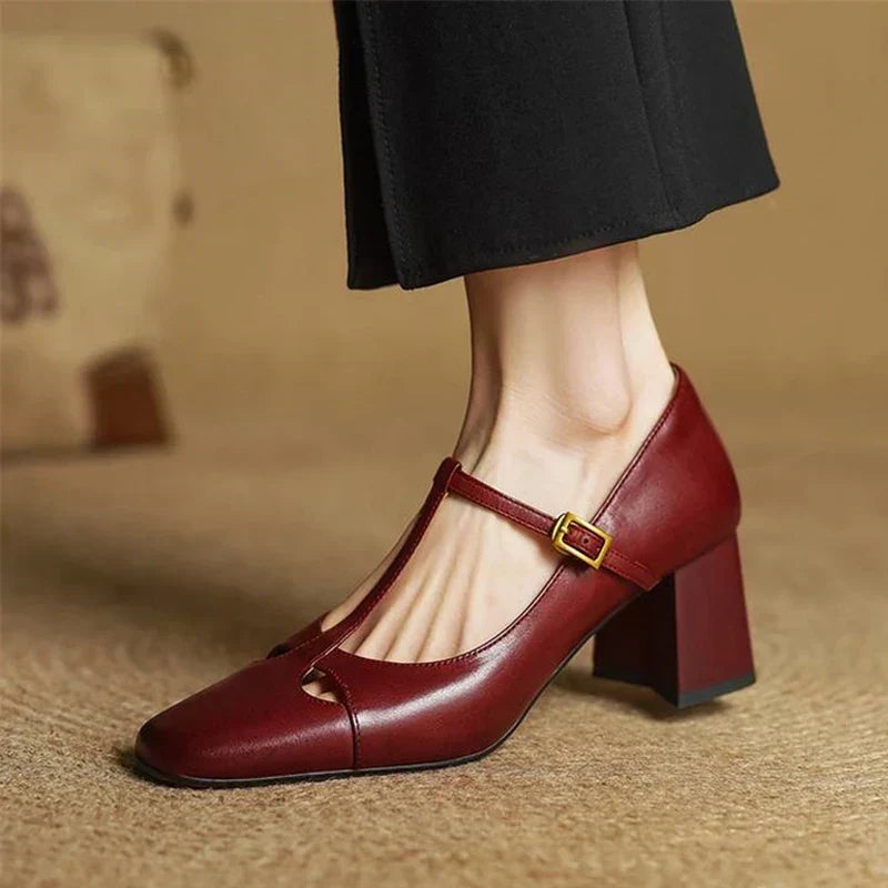 Alysa | Zapatos de Tacón de Piel Genuina