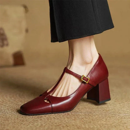 Alysa | Zapatos de Tacón de Piel Genuina