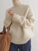 AMANDA - Jersey de Cuello Alto y Corte Relajado