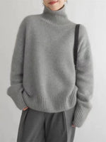 AMANDA - Jersey de Cuello Alto y Corte Relajado