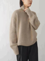 AMANDA - Jersey de Cuello Alto y Corte Relajado