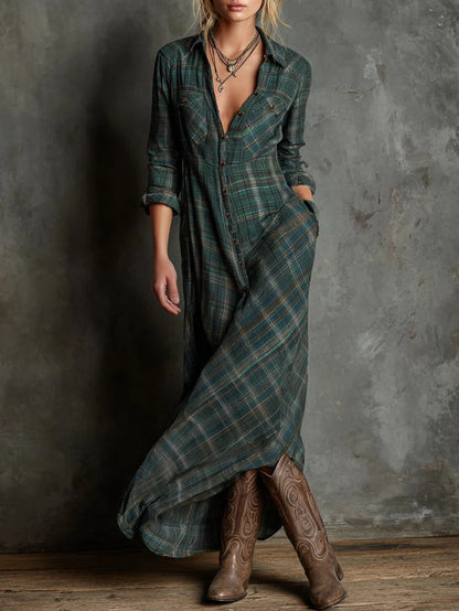 Livia | Vestido largo con cuello camisero