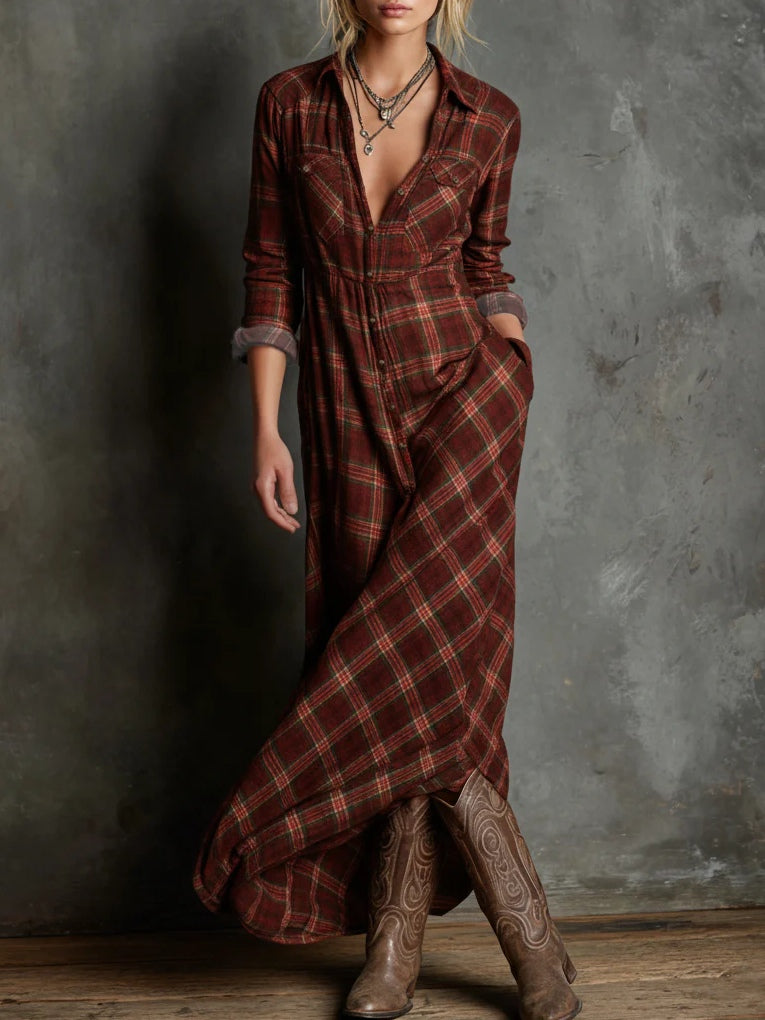 Livia | Vestido largo con cuello camisero