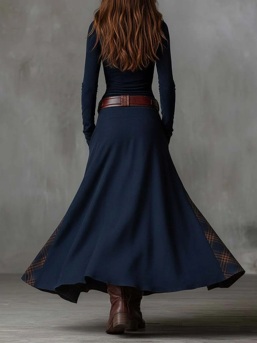Adele | Vestido largo en ante con cinturón