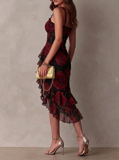Anara - Vestido floral con volantes