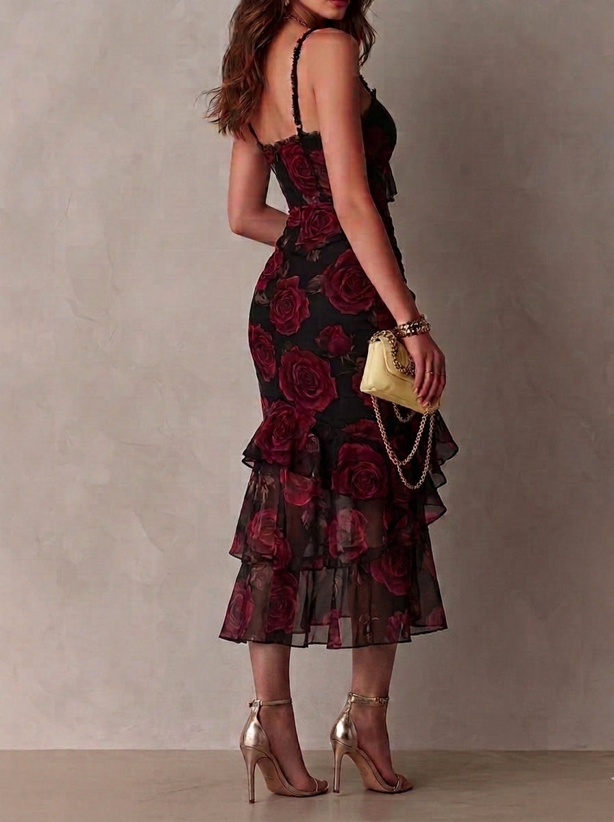 Anara - Vestido floral con volantes