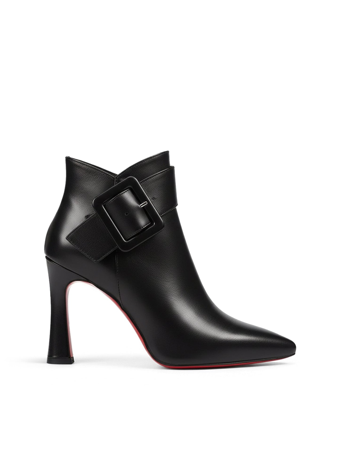 CARLA - Botines de Piel Vegana con Maxi Hebilla y Tacón Esculpido de 10 cm