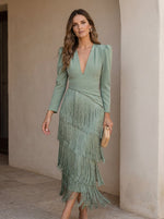 KARINA EDICIÓN LIMITADA - Vestido elegante con flecos.
