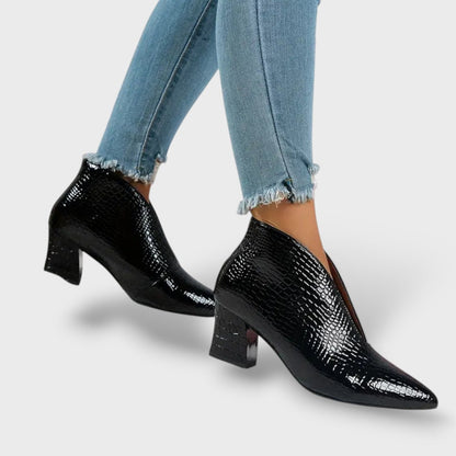 Botines Texturizados Mujer Tacón Medio