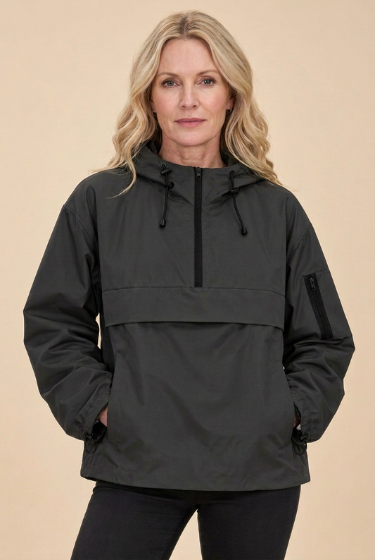 REGINA/ Chaqueta impermeable con capucha DWR™ de corte holgado clásico