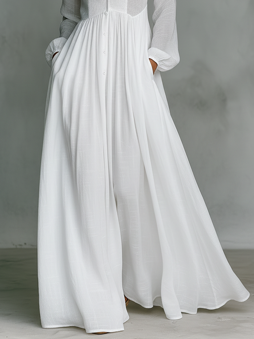 Alessia | Vestido largo minimalista con patchwork