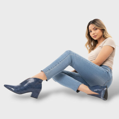 Botines Texturizados Mujer Tacón Medio