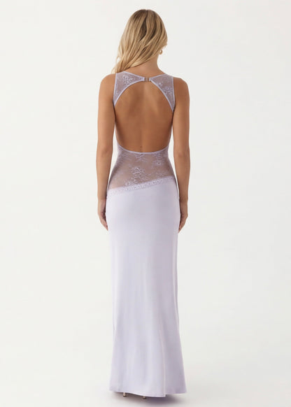 ARIA VEIL CUT - Vestido Maxi con Encaje y Espalda Abierta